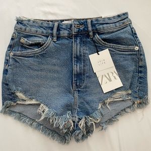 zara denim shorts